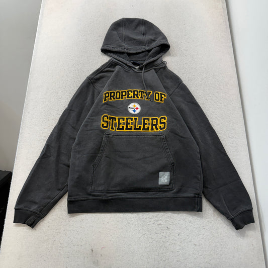 Reebok NFL Pittsburgh Steelers Grey Pullover Hoodie Size L photo 1