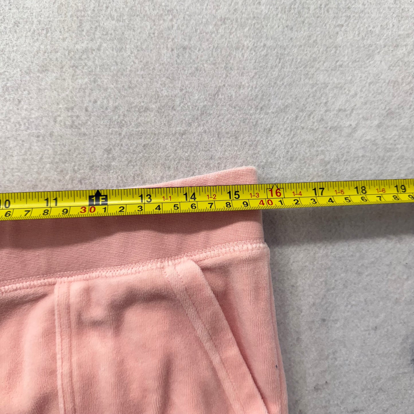 Juicy Couture Women Pastel Pink Velour Flared Track Pant Snap-Flap Pocket Size M