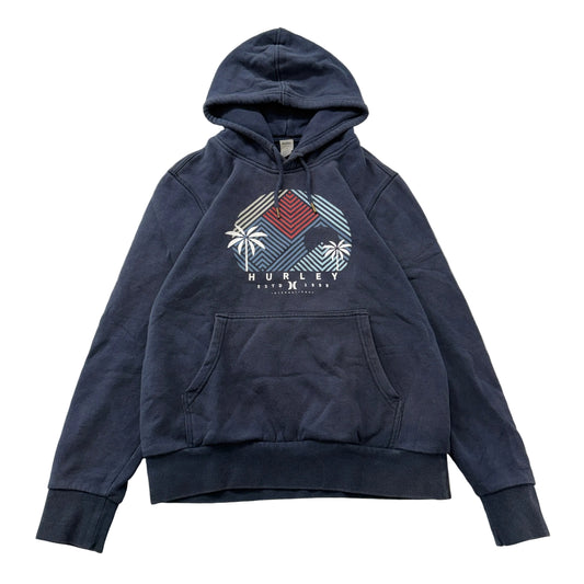 Hurley Navy Palm Tree Graphic Pullover Hoodie Size S photo 1