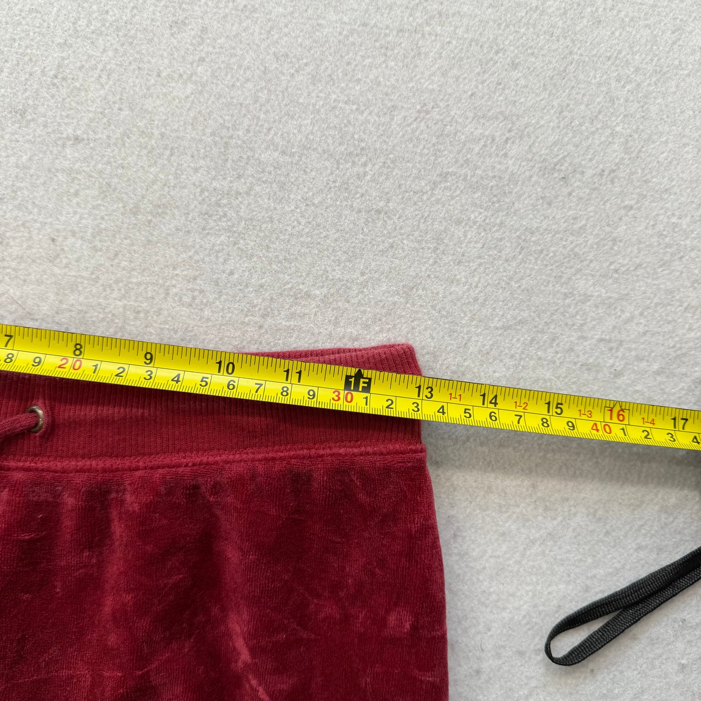 Vintage Juicy Couture Women's Crimson Velour Flared Track Pant Loungewear Size S