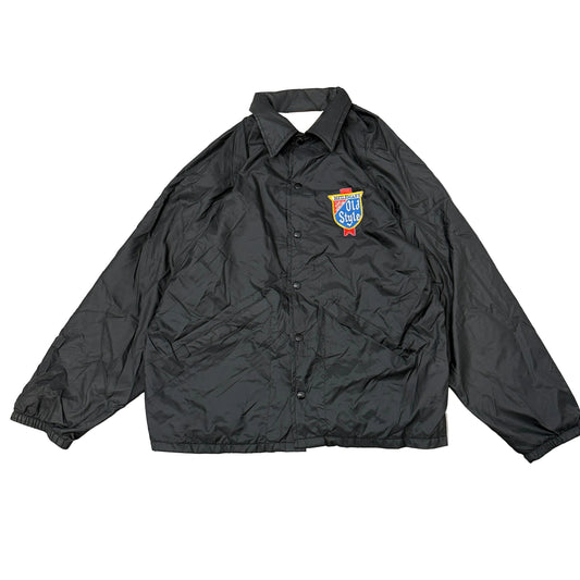Vintage Active Generation Men's Black Windbreaker Jacket Snap Front USA Made - L