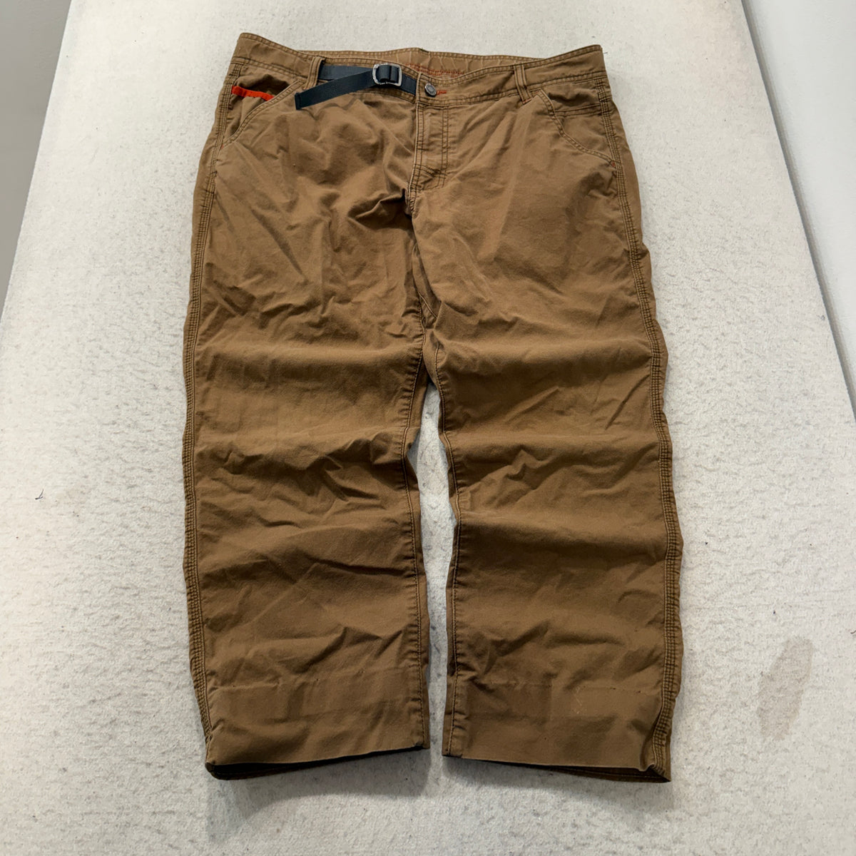 L.L.Bean Belted Canvas Pants Men's Brown Utility Zip Pocket Outdoor Size 38x29 photo 1
