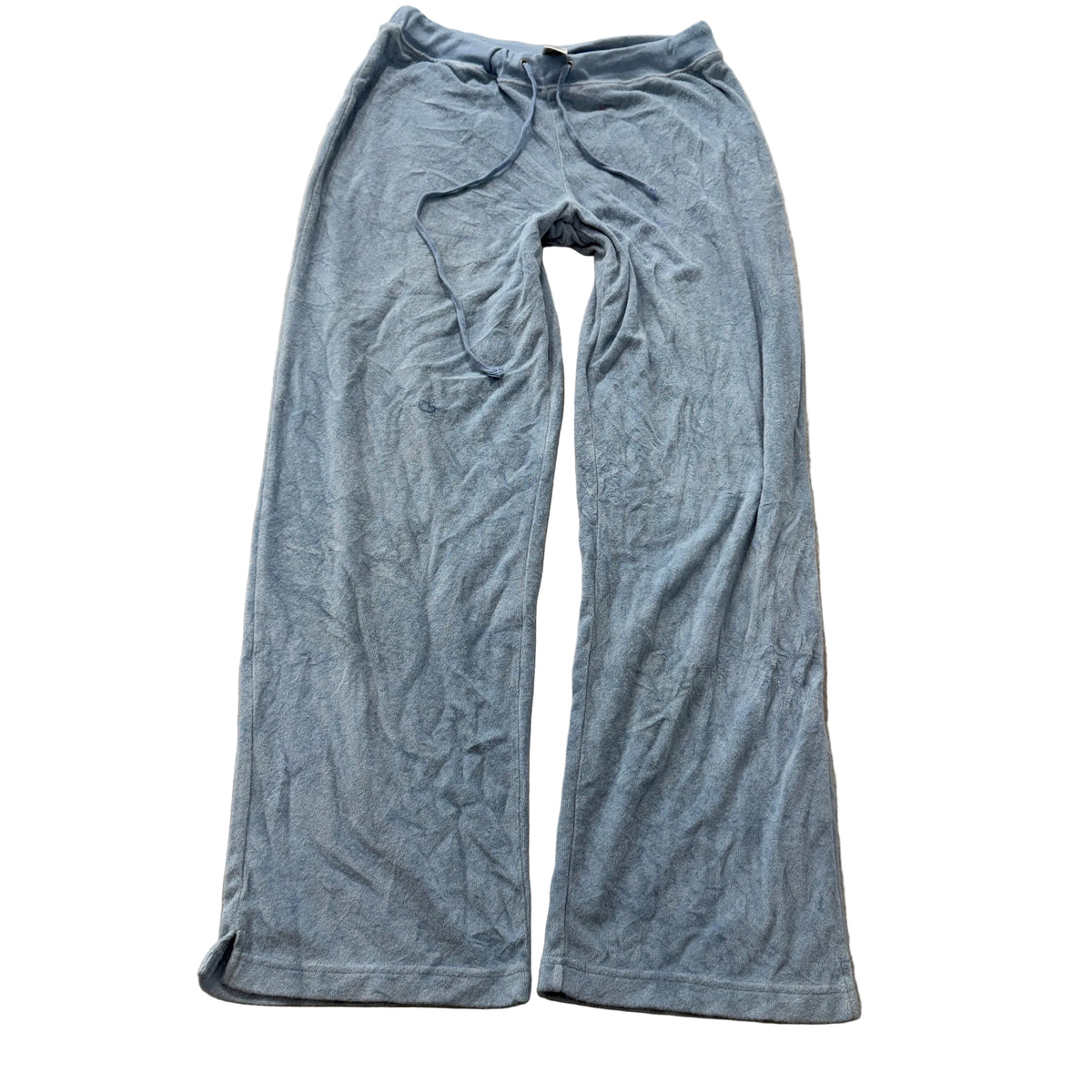 Juicy Couture Women's Pastel Blue Velour Flared Track Pants Loungewear Size M