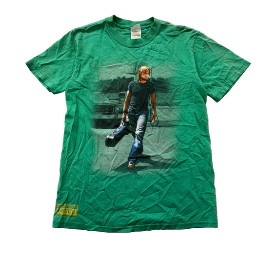 Gildan Graphic T-Shirt Men's Green Country Music Guitar Print Short Sleeve Size S photo 1
