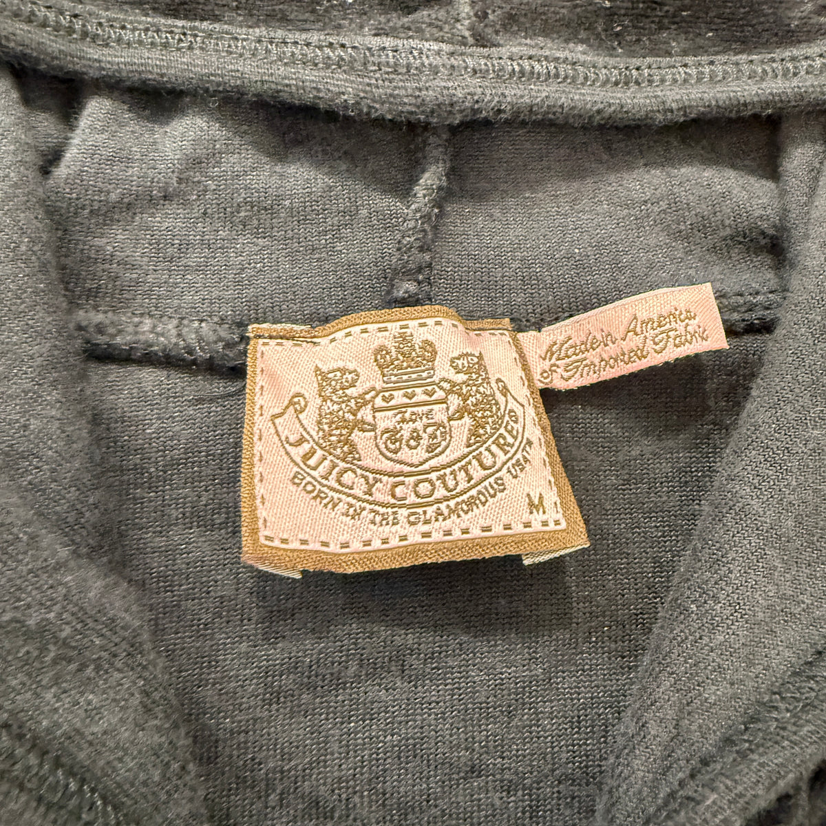 Juicy Couture Scottie Dogs Women's Black Velour Zip-Up Hoodie Loungewear Size M