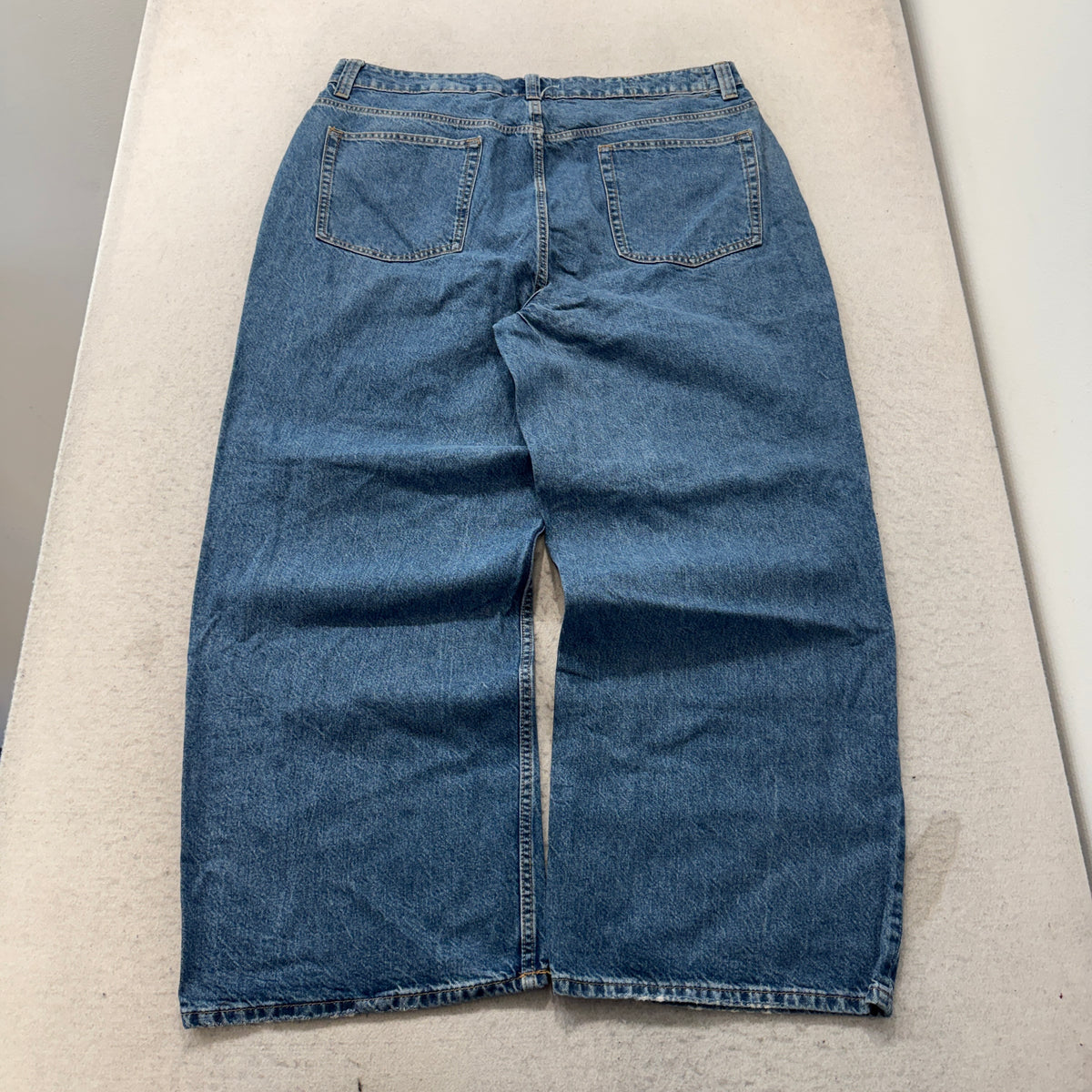 ASOS Design Medium Wash Baggy Wide Leg Jeans Size 36x30 photo 2