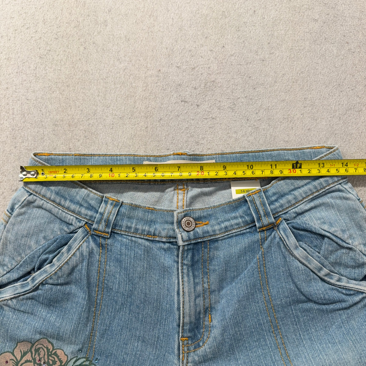 Gap Long and Lean Flare Jeans light wash blue waist measurement