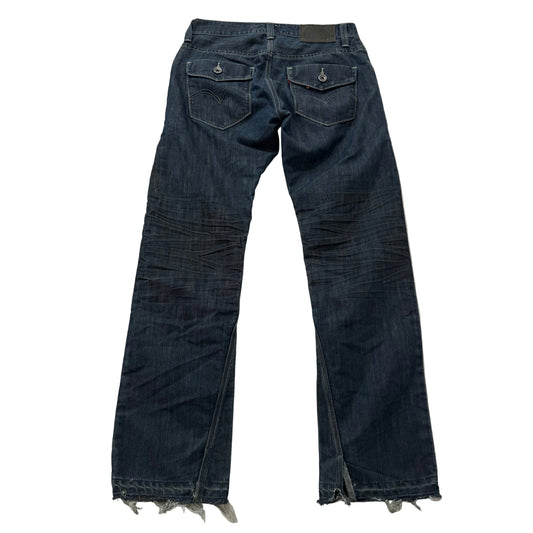 Levi's 514 Men's Blue Denim Slim Straight Jeans Button-Flap Back Pockets Size 30