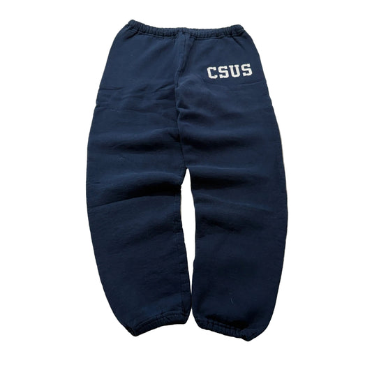 Vintage CSUS Sacramento State Sweatpants Navy Blue Fleece Cuffed Size L photo 1