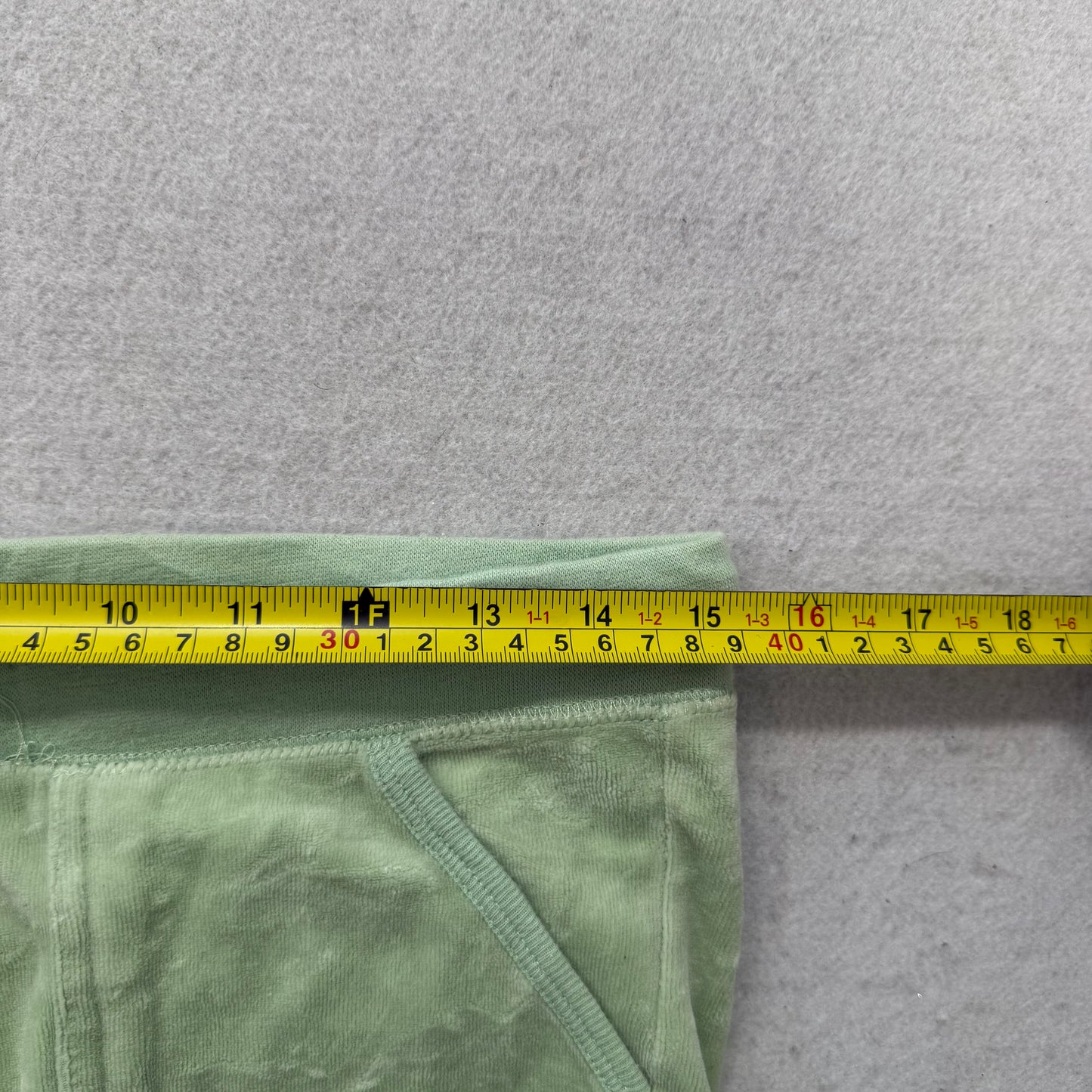 Vintage Juicy Couture Light Green Velour Flared Track Pant Drawstring Y2k Size L