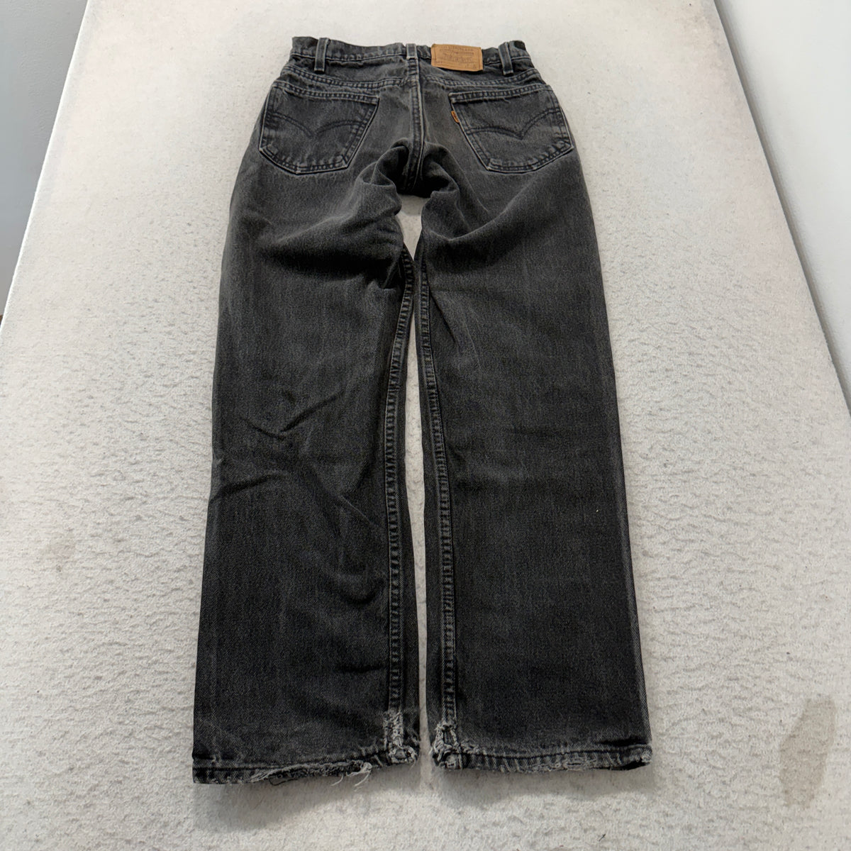 Levi's 562 Loose Fit Student Men Faded Black Denim Jeans Distressed Size W27xL30