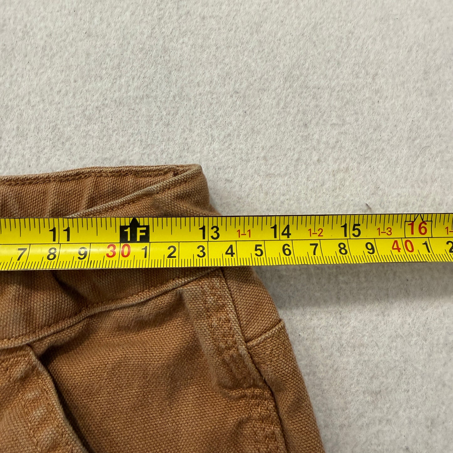Carhartt Men's Brown Canvas Carpenter Pants Pockets Classic Logo Relaxed Size 14