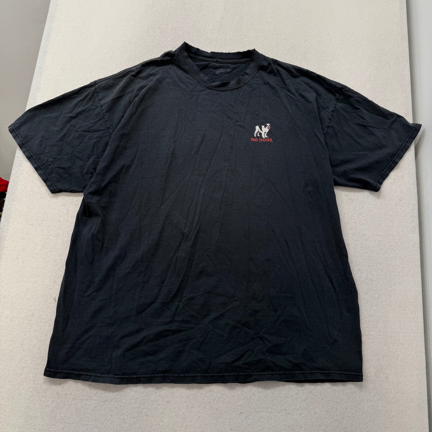 Big Dogs Men's Black Cotton T-Shirt Short Sleeves Biker Dog Graphic Tee Size L