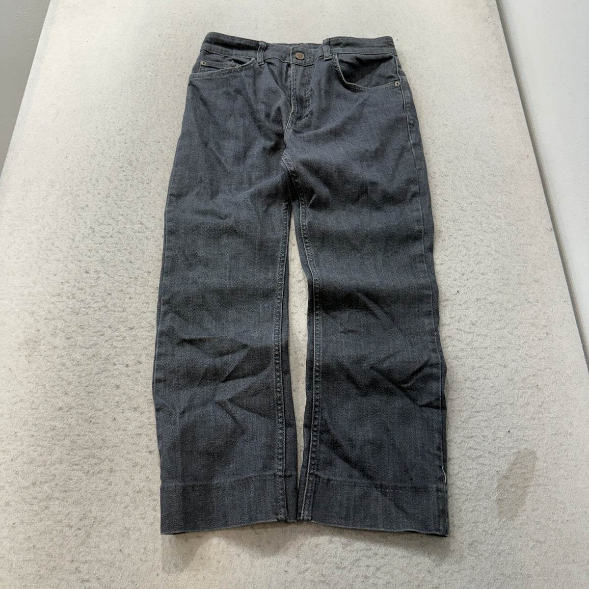Zara Wide Leg Dark Gray Denim Jeans Size 8 photo 1