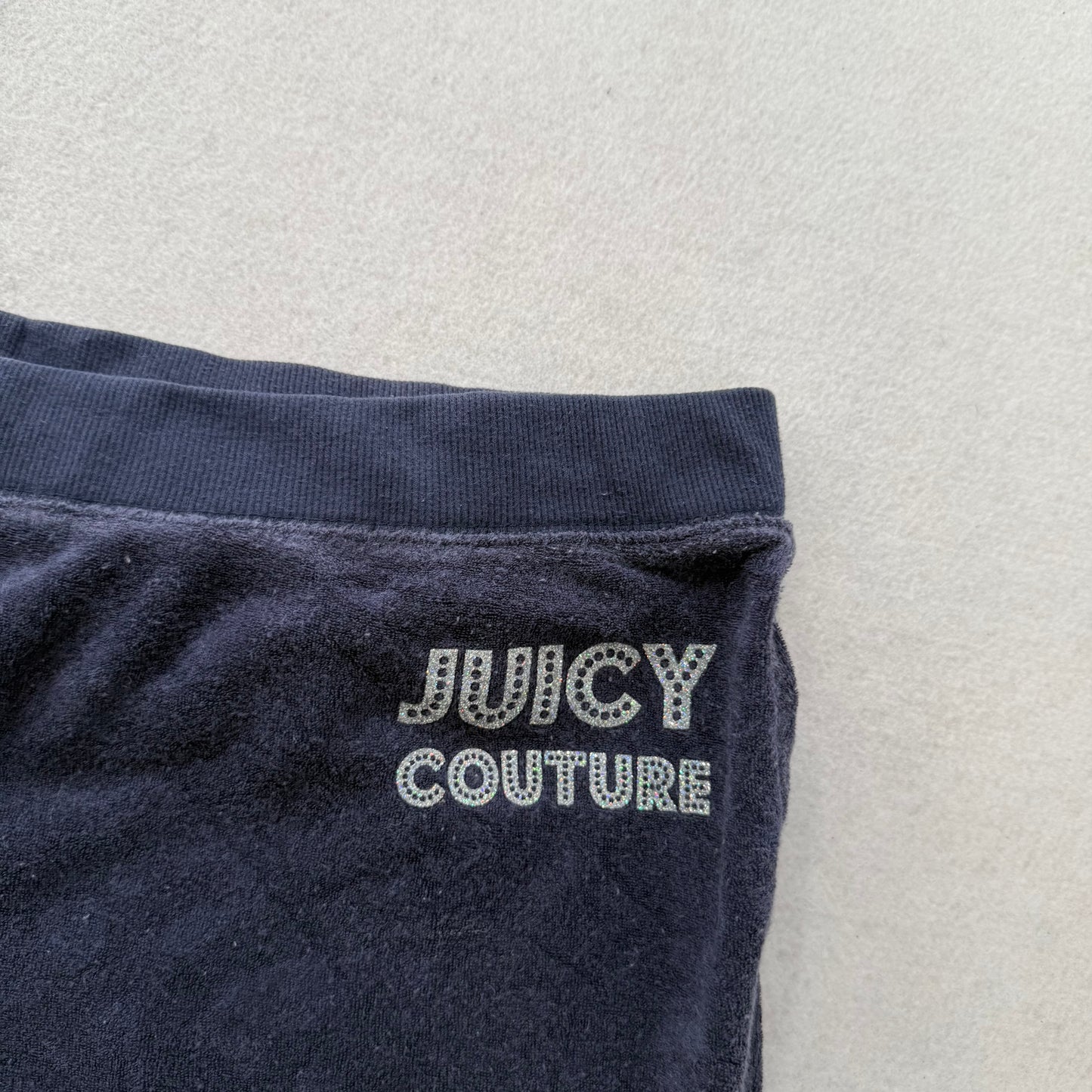 Juicy Couture Women's Navy Blue Terrycloth Cropped Capri Pant Loungewear Size XL