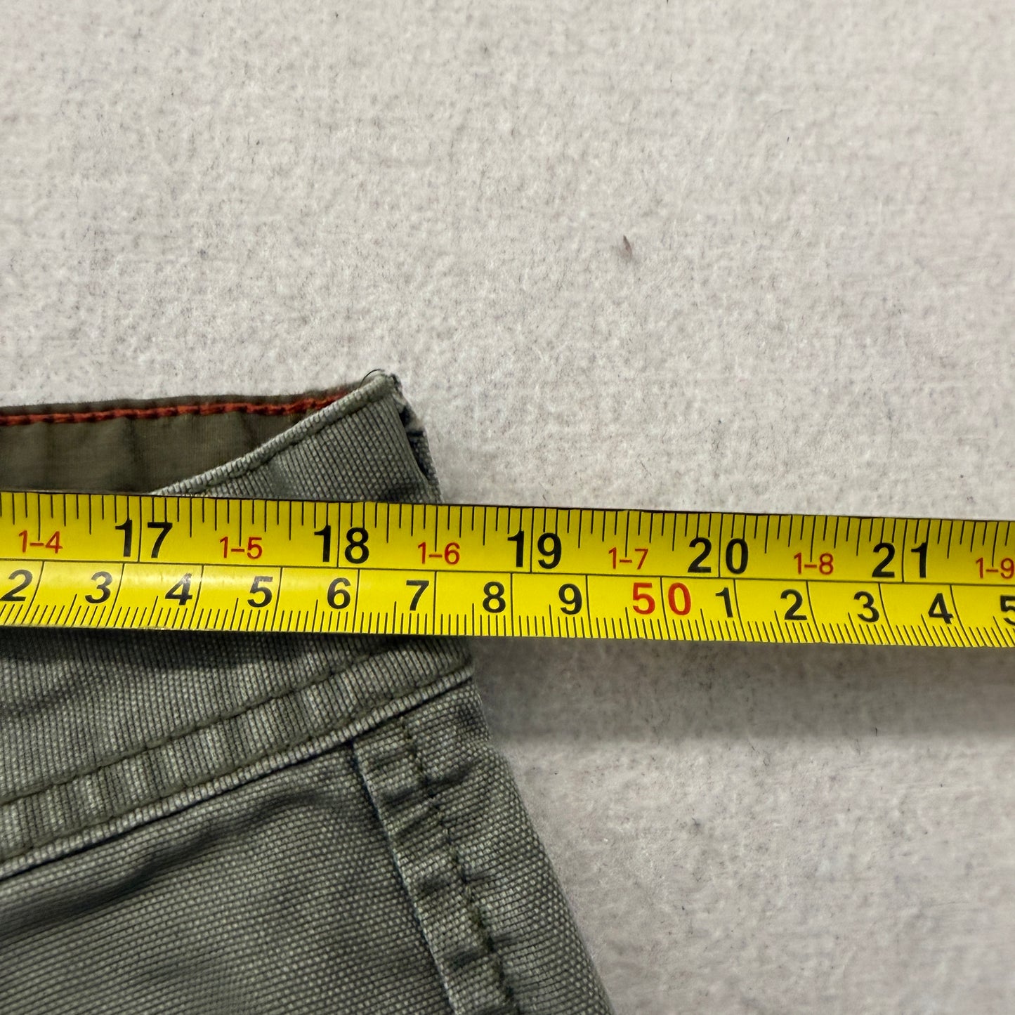 St. John's Bay Men's Olive Green Canvas Cargo Pants Pockets Classic Size 38x34