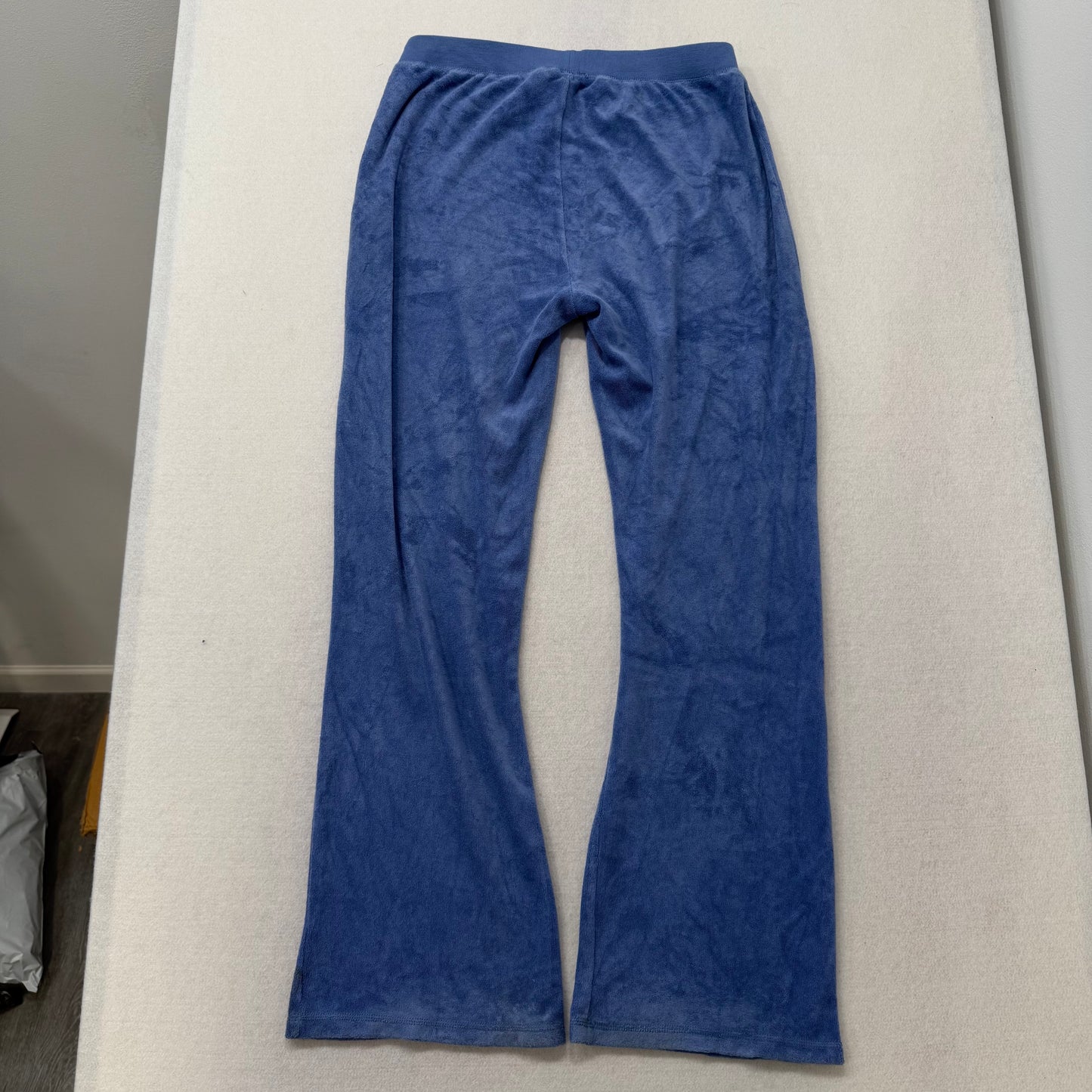 Vintage Juicy Couture Pale Blue Terrycloth Flare Track Pants Drawstring Size M