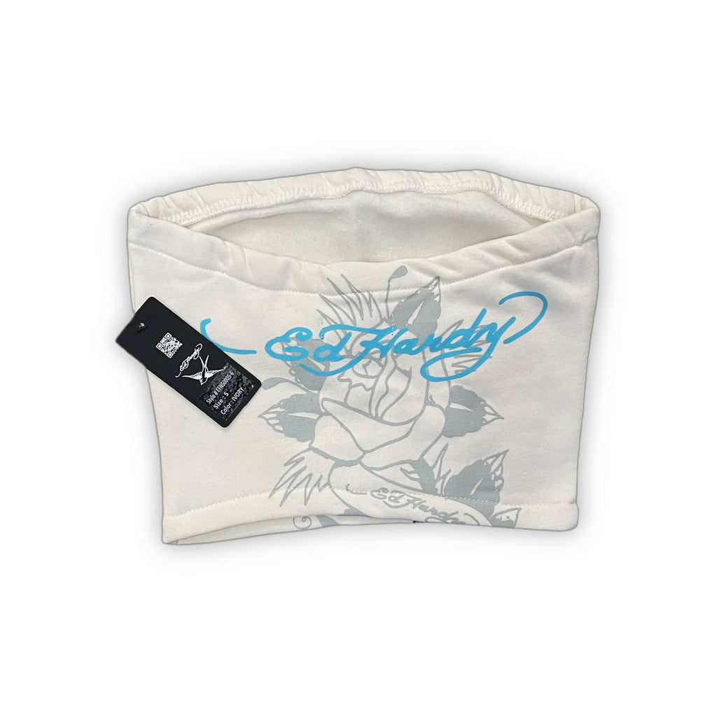 ED HARDY “BUTTERFLIES” WHITE TUBE TOP & PANT SET