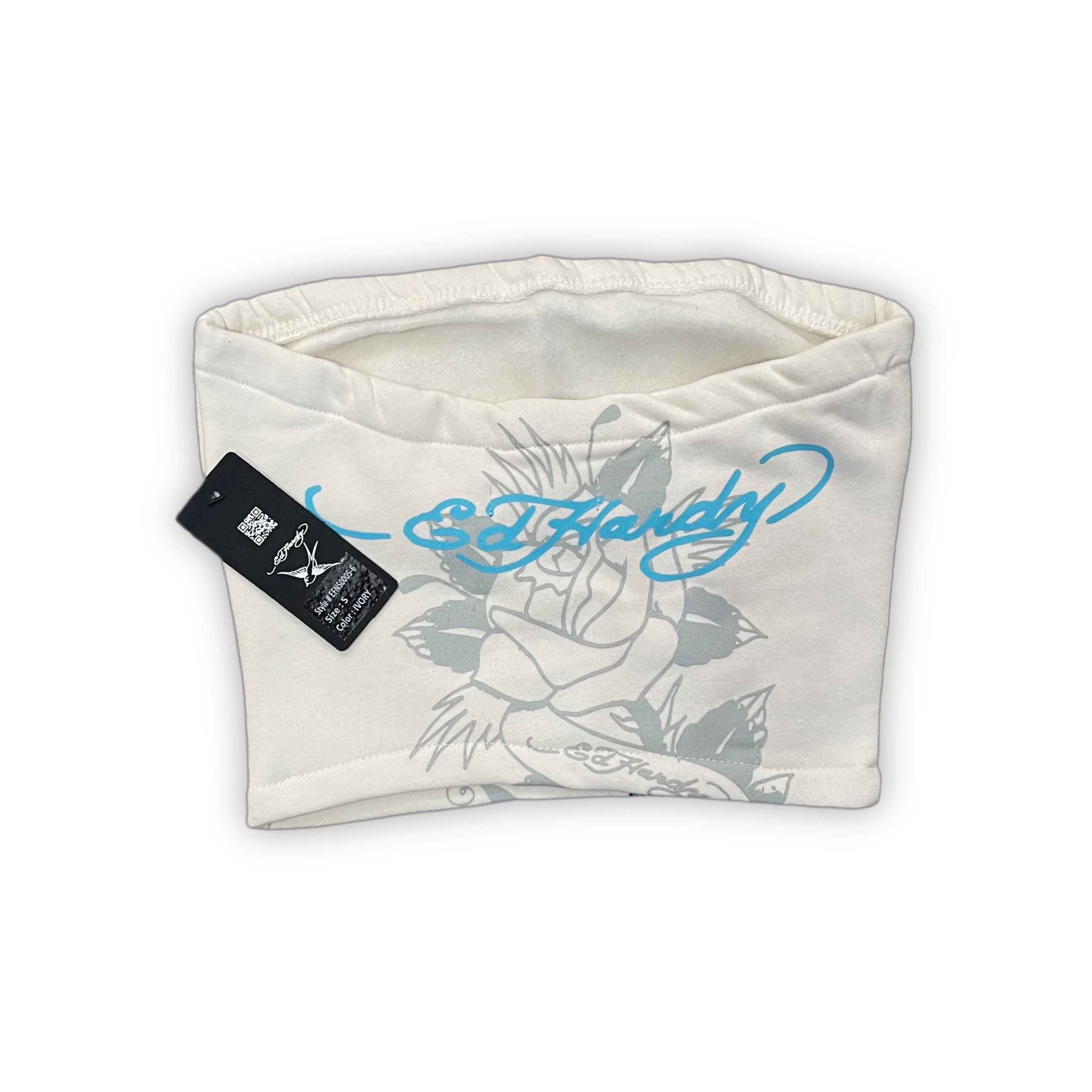 ED HARDY “BUTTERFLIES” WHITE TUBE TOP & PANT SET
