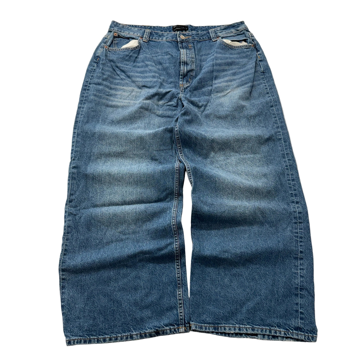 ASOS Design Medium Wash Baggy Wide Leg Jeans Size 36x30 photo 1
