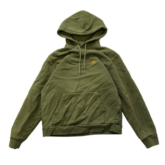 Adidas Men's Olive Green Fleece Hoodie Pullover Pockets Heavyweight Size W40