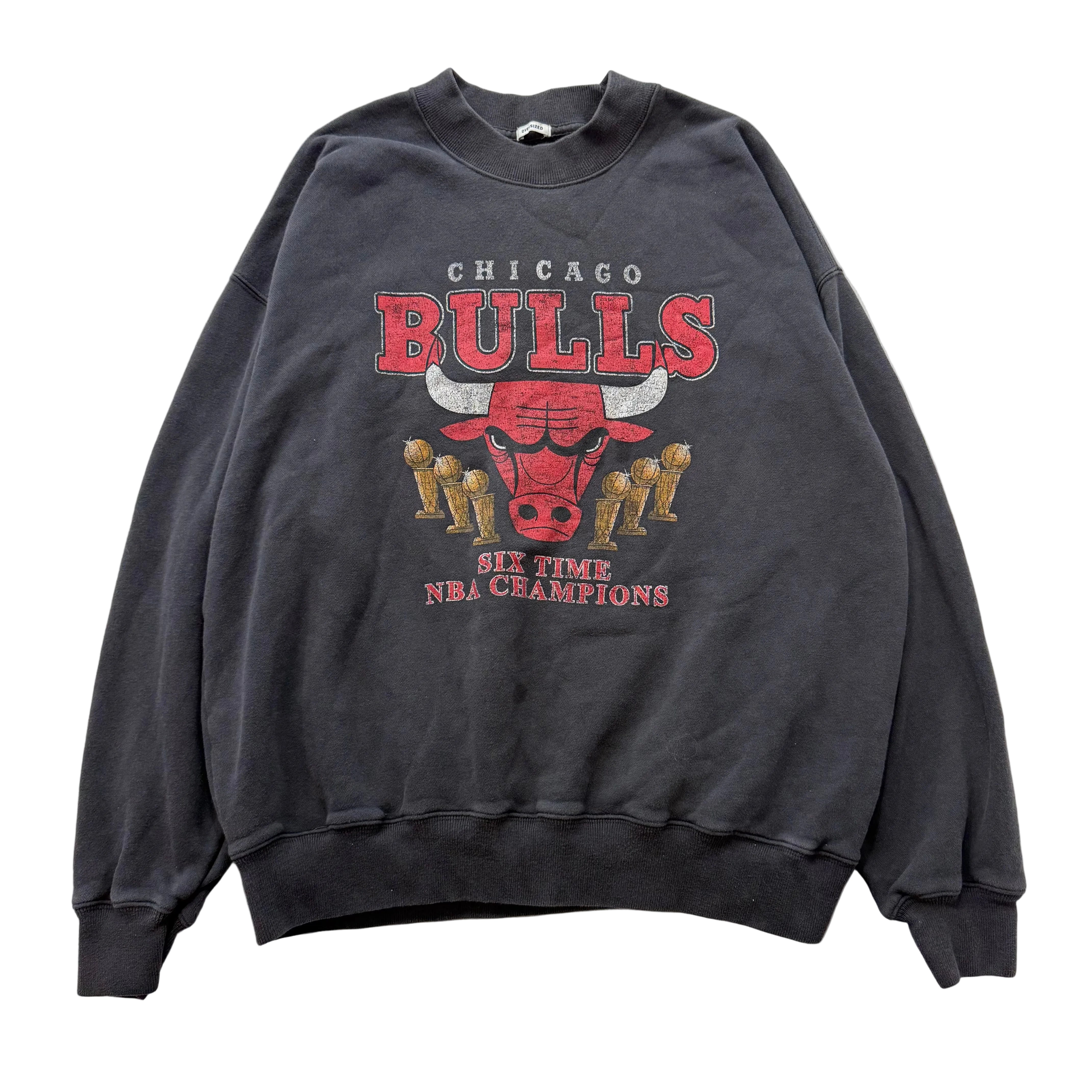 Abercrombie & Fitch Men's Charcoal Fleece Oversized Sweatshirt Graphic Size S