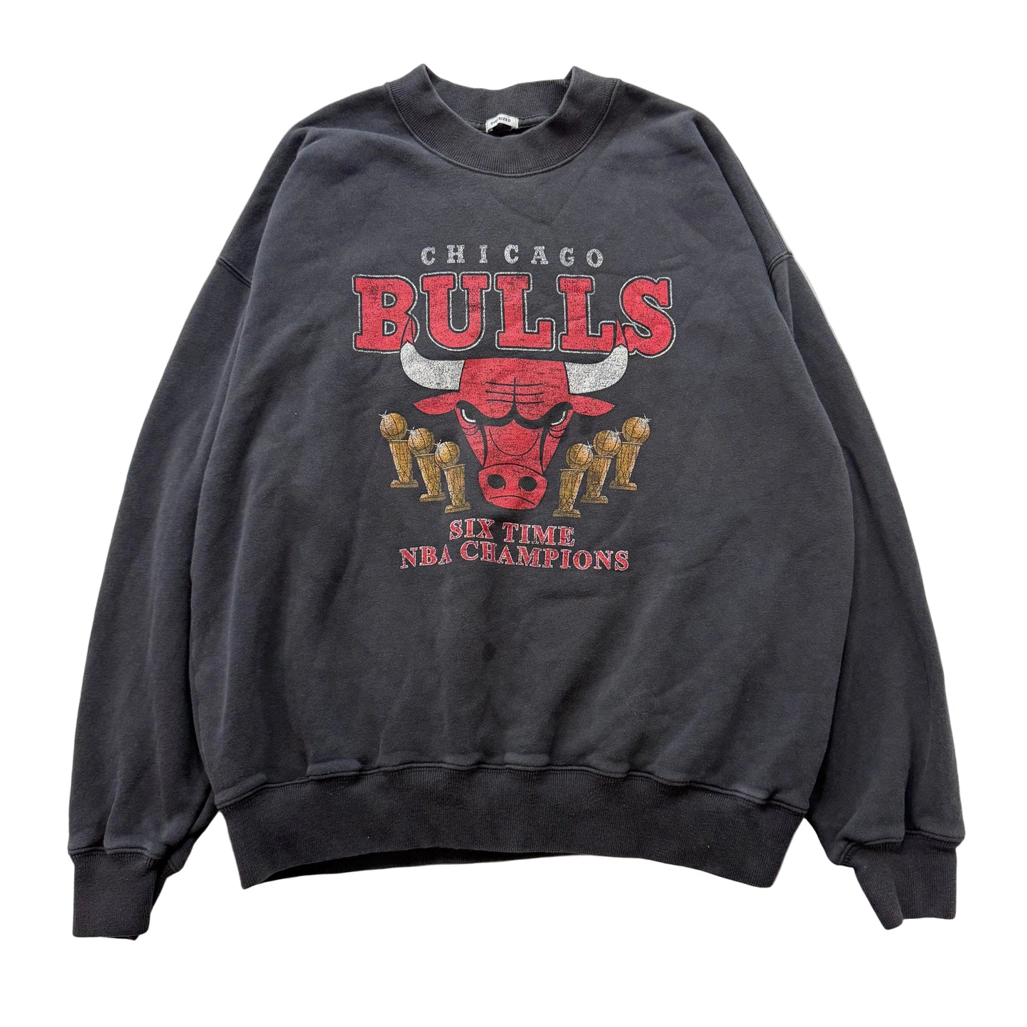 Abercrombie & Fitch Men's Charcoal Fleece Oversized Sweatshirt Graphic Size S