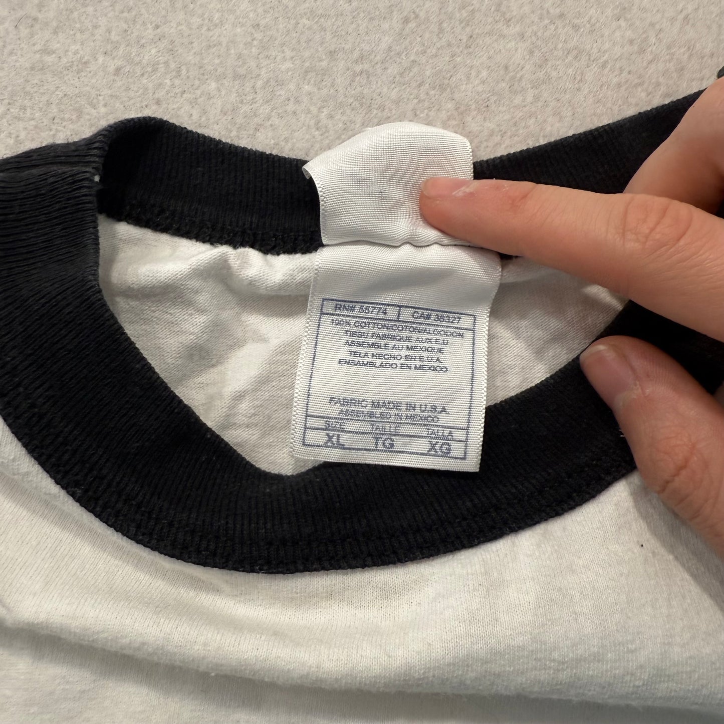 Alstyle Men's White Cotton Ringer T-Shirt Short Sleeves Graphic Tee Size XL