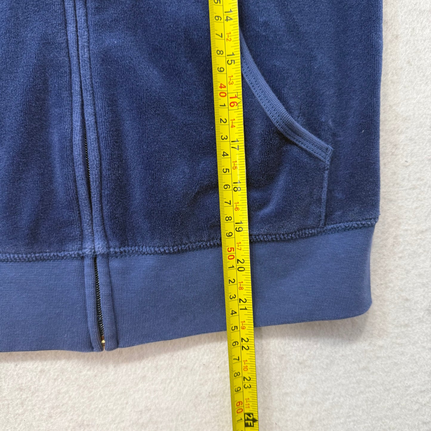 Juicy Couture Women Navy Velour Juicy Stuff Make Me Happy Graphic Hoodie Size 12
