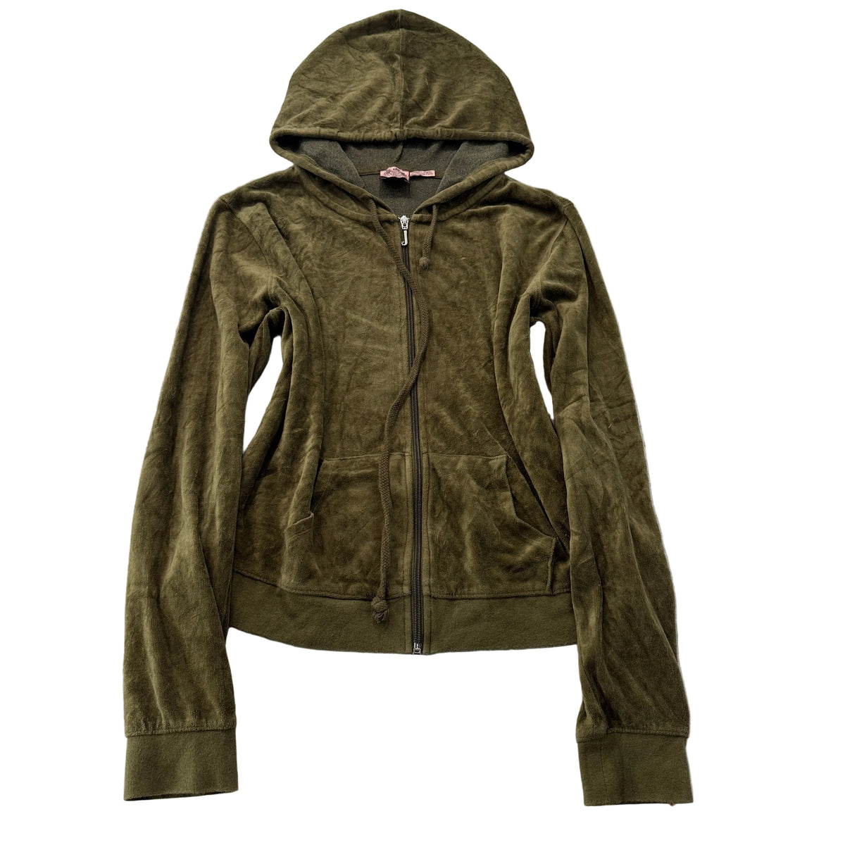 Juicy Couture olive velour zip hoodie size XL SKU 1355