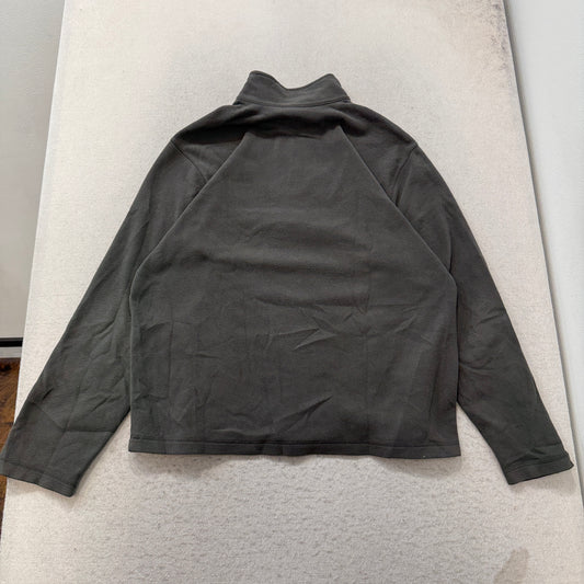 Eddie Bauer Men's Charcoal Grey Quarter Zip Sweatshirt Classic Logo Y2K Size L
