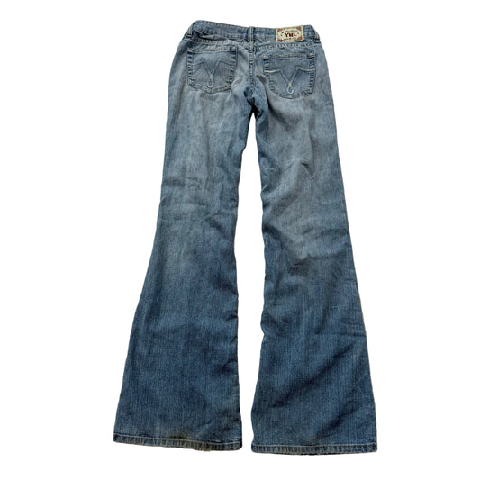 YMI Women's Light Wash Blue Denim Bootcut Jeans Low Rise Y2K Fashion Size 0