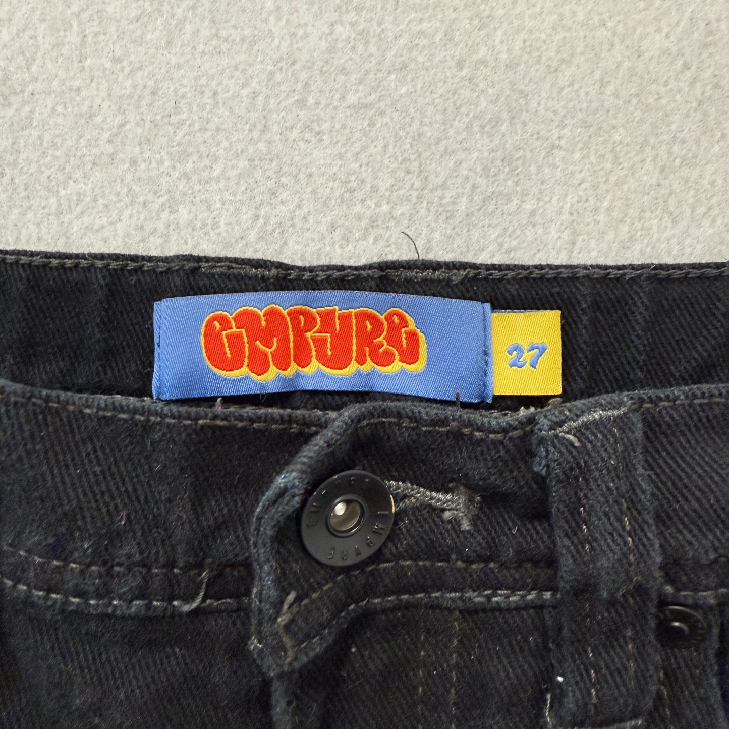 Empyre Men's Black Denim Jeans Loose Fit Zip-Fly Pockets Classic Logo Size 27