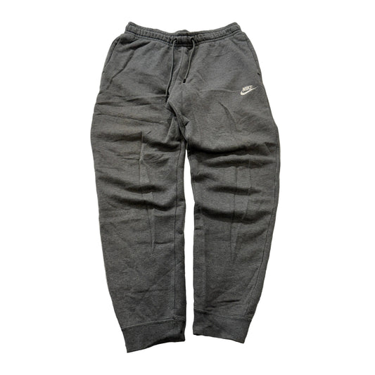 Nike Men Grey Knit Sweatpants Drawstring Pockets Tapered Leg Classic Logo Size S