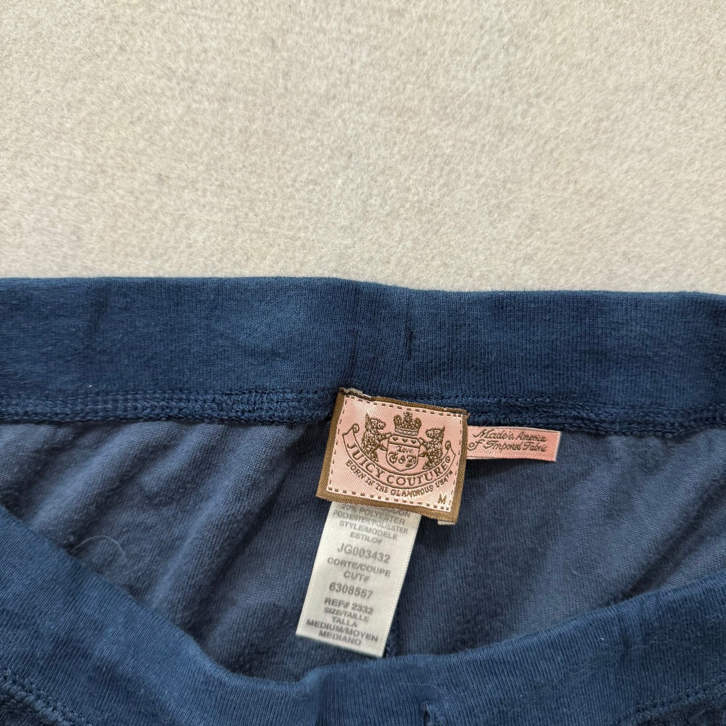 Juicy Couture Women's Navy Blue Velour Flared Track Pants Loungewear Y2K Size M