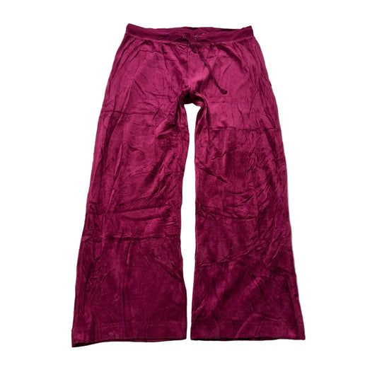 Juicy Couture Womens Magenta Velour Flared Track Pants Drawstring Classic Size M