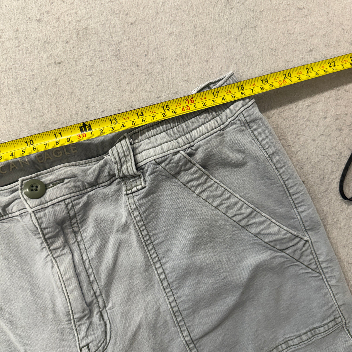 American Eagle Stretch Cargo Pants Light Gray Size L photo 4