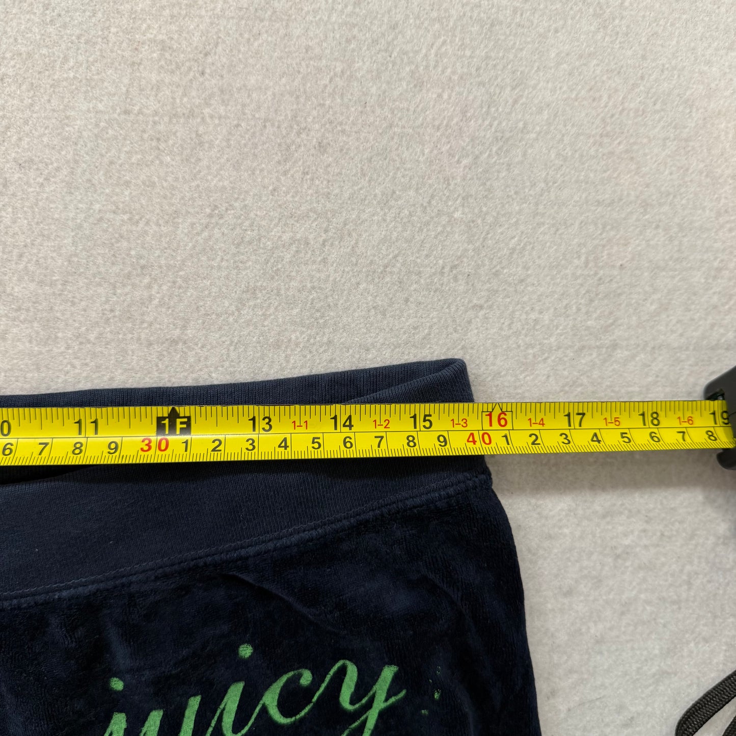 Vintage Juicy Couture Women's Navy Velour Flared Track Pant Loungewear Size L