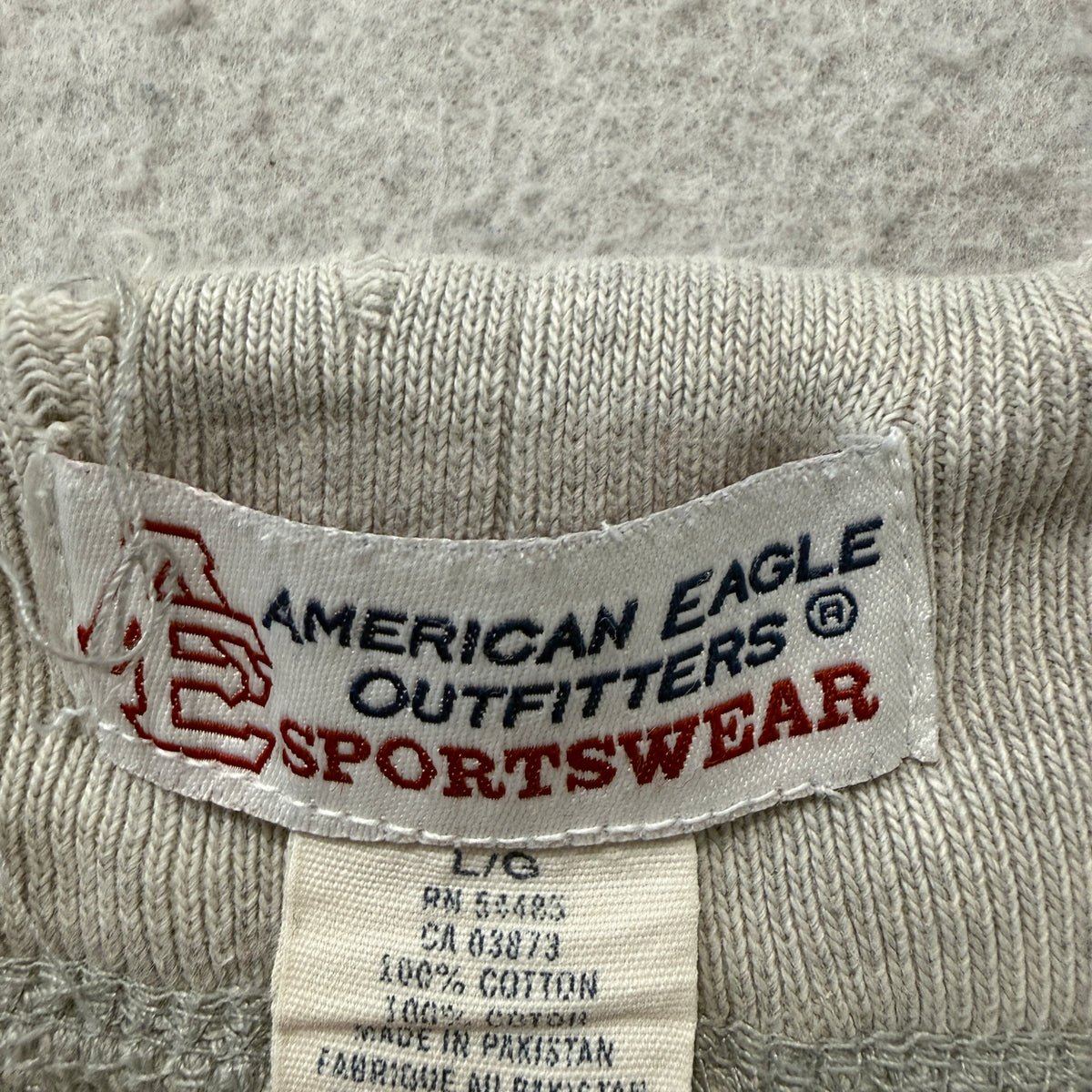 Vintage American Eagle Sweat Shorts Men's Heather Gray Side Stripe Size L photo 3