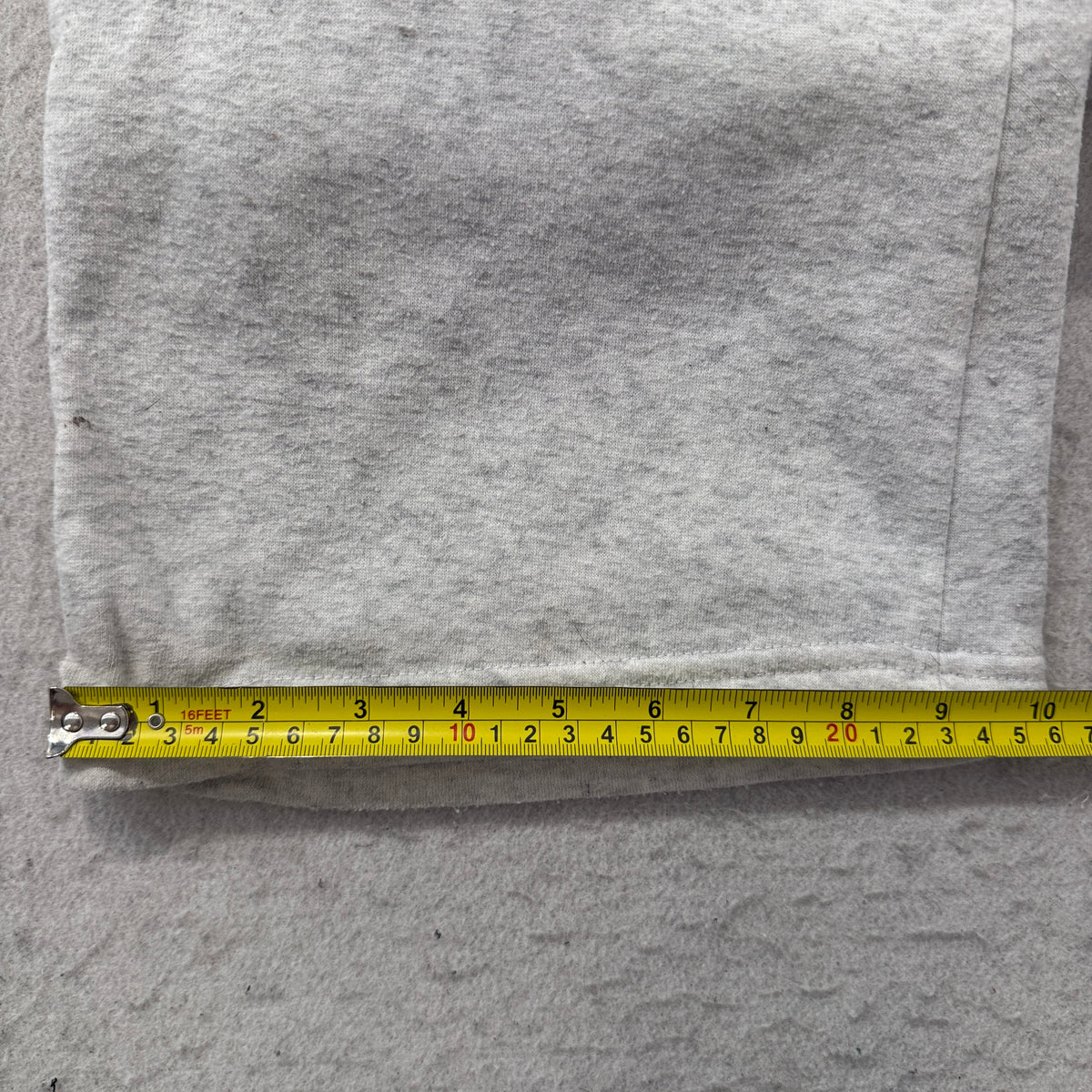 No Comment Men's Grey Fleece Cargo Sweatpants Drawstring Pockets Wide Leg Size L