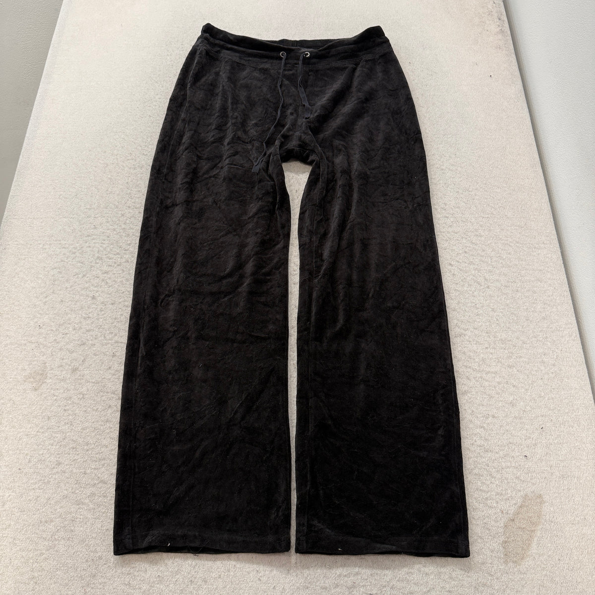 Juicy Couture Women's Black Velour Tracksuit Set Zip-Up Hoodie & Flare Pant - M