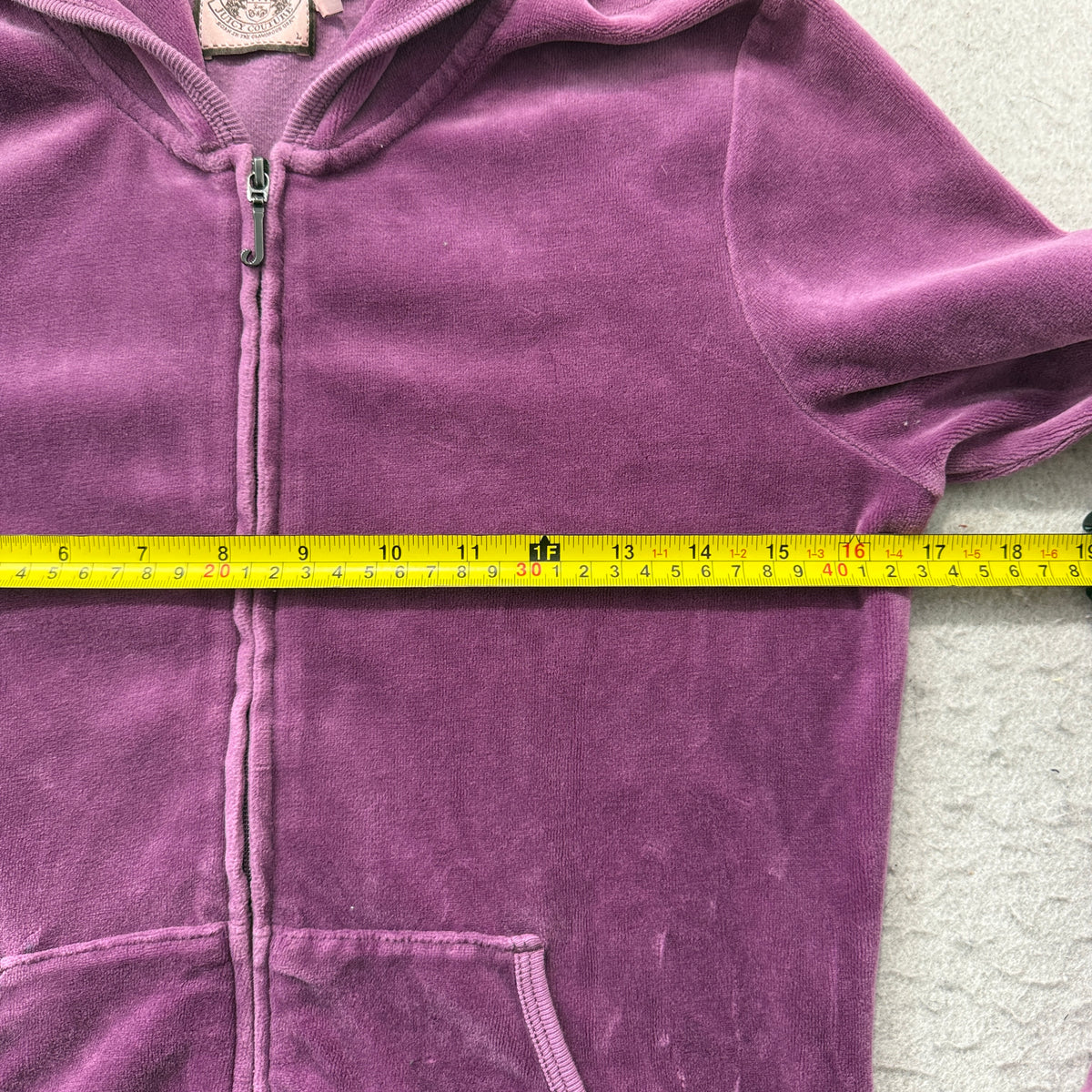Vintage Juicy Couture Women's Plum Zip-Up Hoodie Back Graphic Logo Y2K Size L