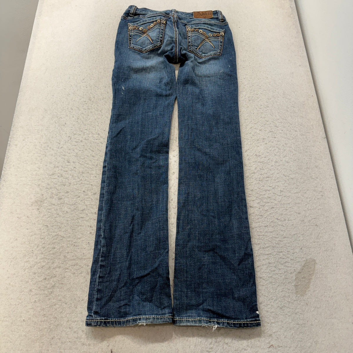 Adiktd Embellished Pocket Boot Cut Jeans Medium Wash Size 4 photo 2