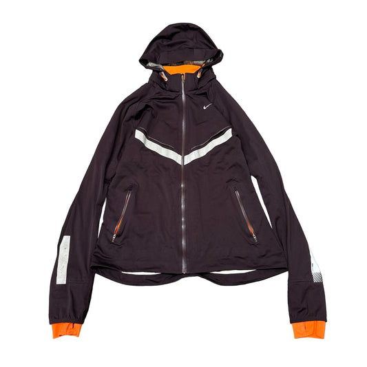 Nike Storm Fit 5 Mens Maroon Hooded Running Jacket Windbreaker Reflective Size M