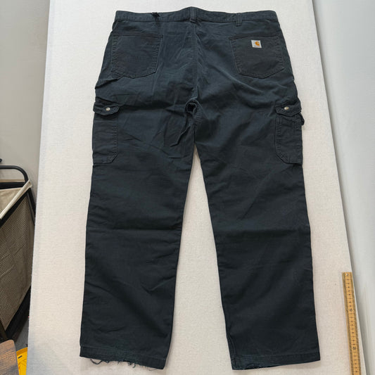 Carhartt B342 Black Duck Canvas Cargo Work Pants Straight Leg Utility Pocket Size 44x32