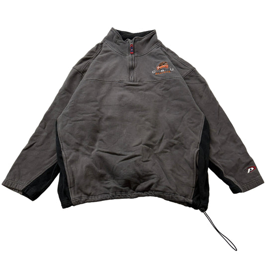 Vintage Pro Player Beavers OSU Men Grey Fleece Quarter Zip Pullover Jacket - 2XL