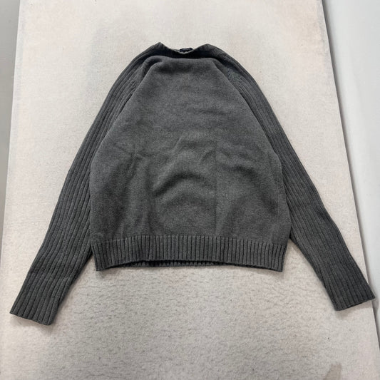 Abercrombie & Fitch Muscle Mens Gray Ribbed Knit Sweater V-Neck Pullover Size XL