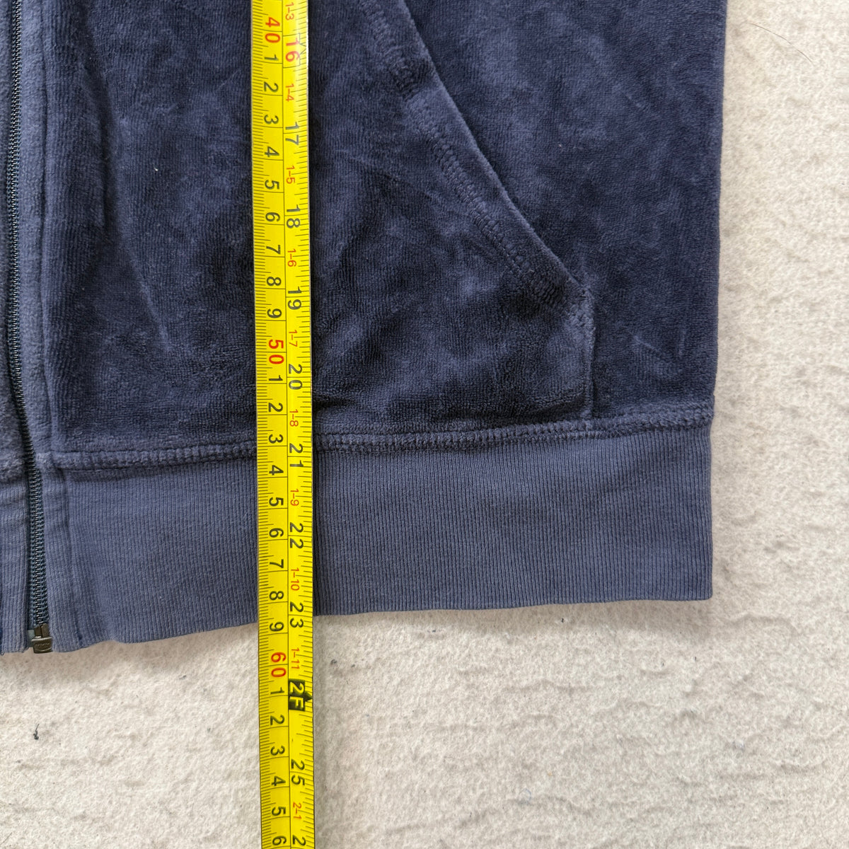 Juicy Couture Womens Navy Blue Velour Zip-Up Track Jacket Butterfly Graphic - XL