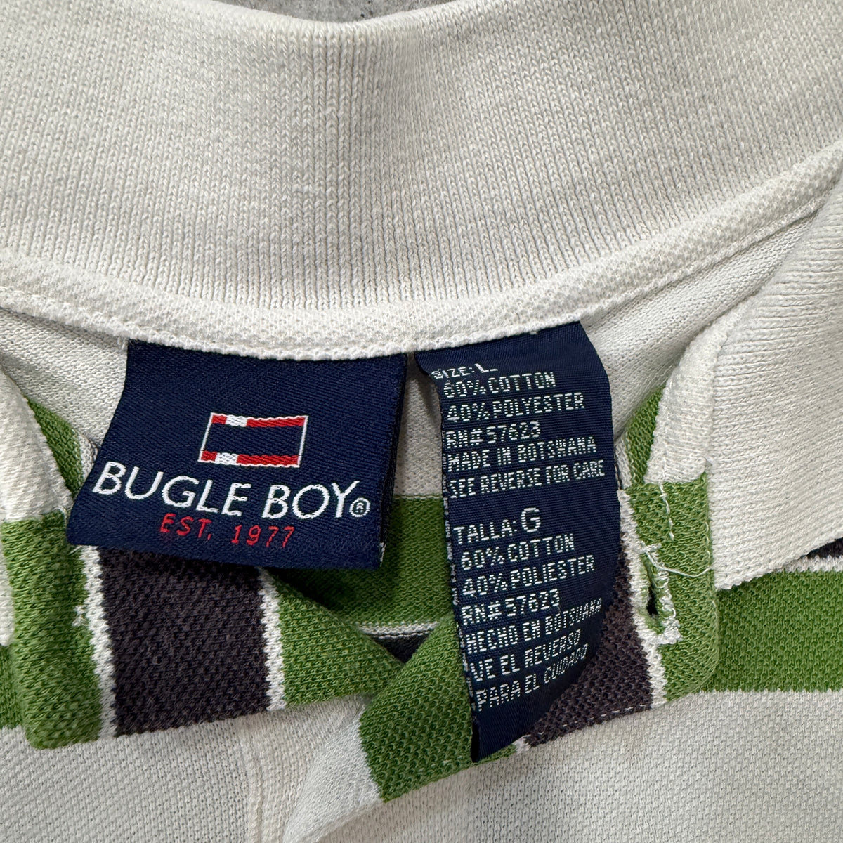 Bugle Boy brand and size tag