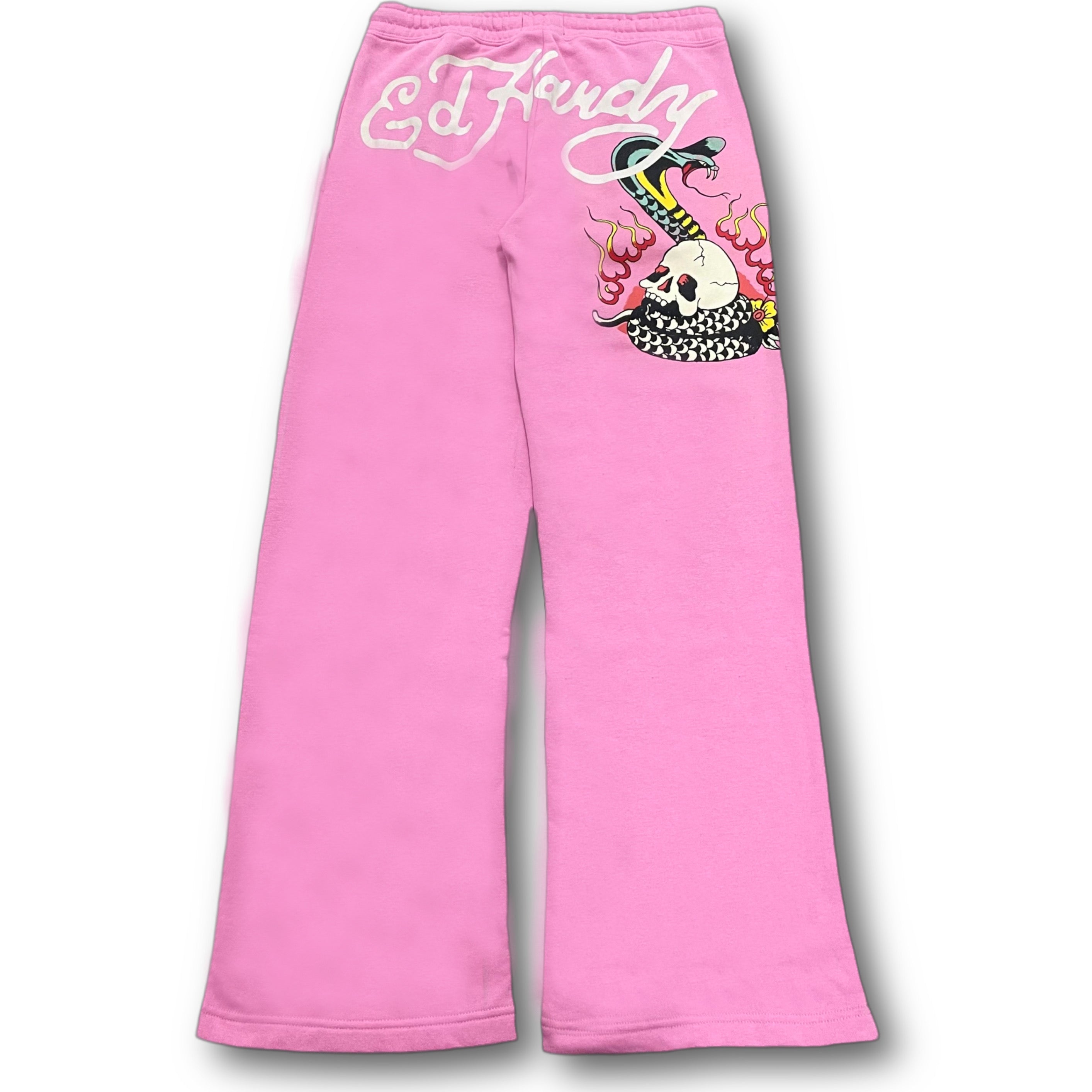 ED HARDY “Cobra” PINK FLARED PANTS